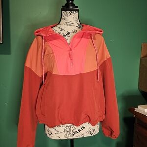 Old Navy Vibrant Red and Orange Hooded Jacket